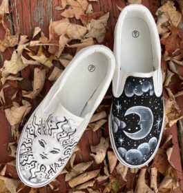 Hand-painted Sun & Moon Sneakers