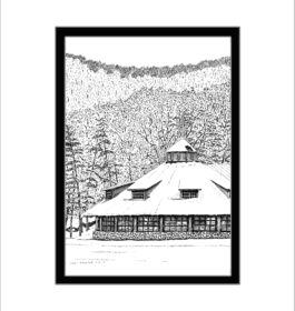 Bear Mountain Carousel, Pen and Ink Print