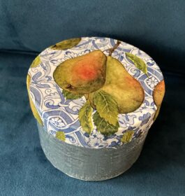 Pear & Denim Decoupaged Keepsake Box