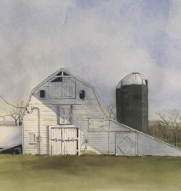 “White Barn Gardiner” Marge Morales Giclee Print